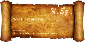 Mohl Szabina névjegykártya